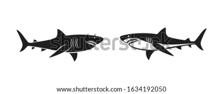 Shark logo. Isolated shark on white background