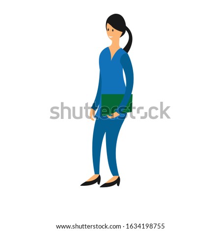 female hospital worker simple illustration vector clip art