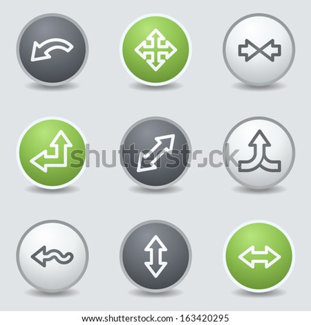 Arrows web icons set 2, circle buttons