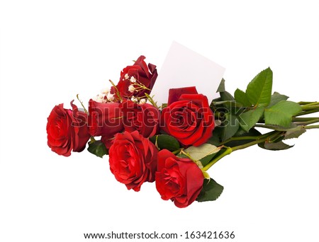 Bouquet of red roses on a white background. Isoleted.