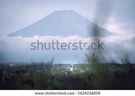 Woman and beautiful Mount Fuji