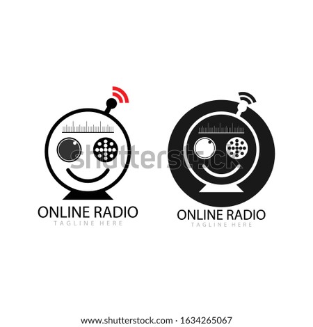 radio broadcast logo icon vector illustration design