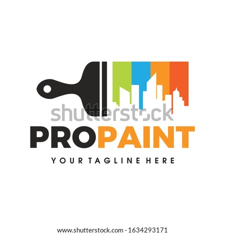 City Paint Logo, house paint, painting services, painting logo Royalty-Free Stock Photo #1634293171