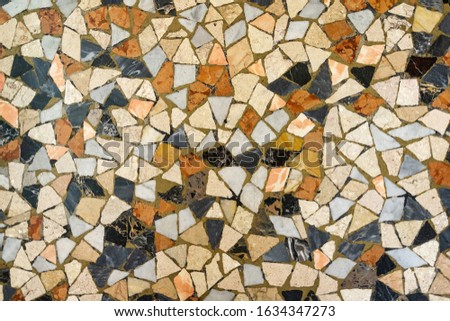 Texture of a Mosaic marble floor, Bologna City, Italy
