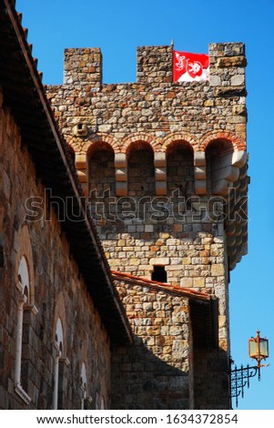 A turret of a recreated medieval castle