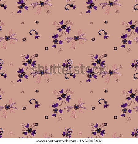 Small Flowers. Seamless Pattern with Small Simple Flowers for, Cover, Swimwear, Fabric. Colorful Feminine Ornament. Bright, Modern Texture in, Country Style. Background with Small Flowers.