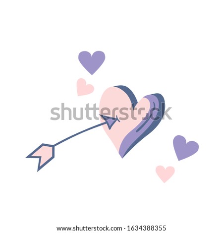 Heart with arrow icon. for Valentine day sign and symbol