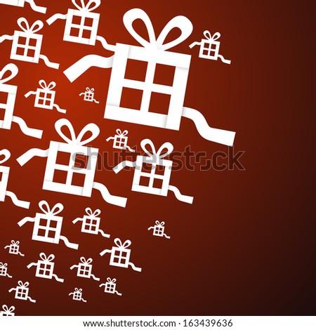 Present, Gift Boxes on Red Background