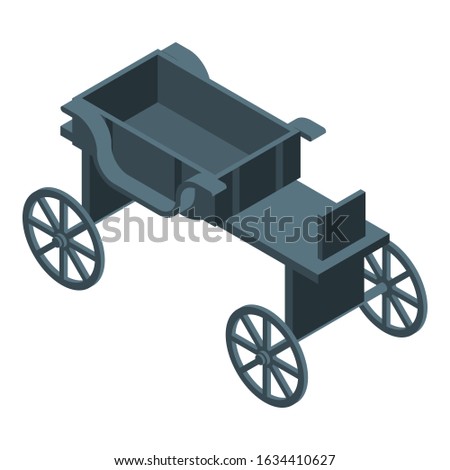 Black horse carriage icon. Isometric of black horse carriage vector icon for web design isolated on white background
