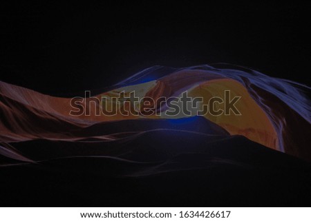 Abstract waves and colorful shape rocks at the Antelope Canyon