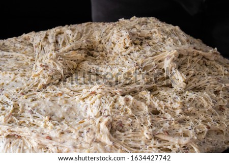 Picture of a mixed seeds bread dough