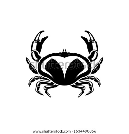 crab silhouette. vector illustration of crab