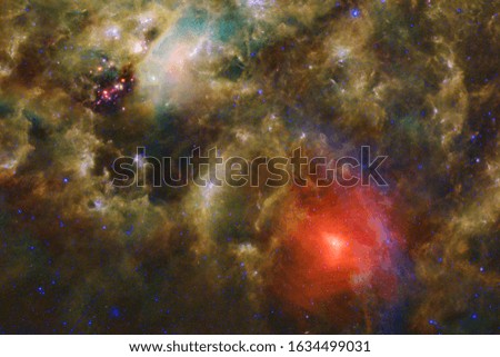 Deep space art. Starfield stardust, nebula and galaxy. Elements of this image furnished by NASA.