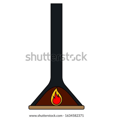 Isolated fireplace image. Home element - Vector illustration
