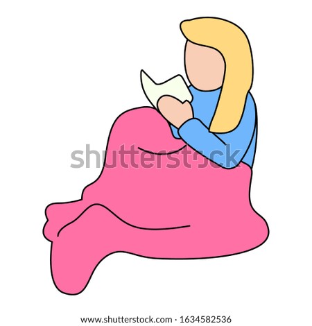 Isolated relaxed woman. Hygge concept - Vector illustration