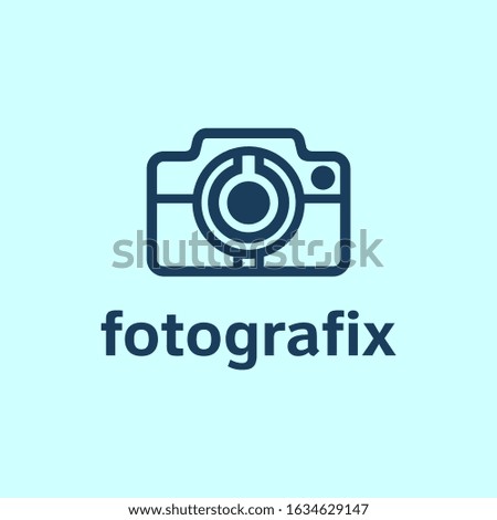 Media Camera logotype. Photography logo in line style