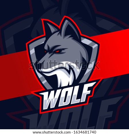 wolves mascot esport logo design