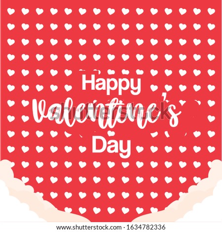 Happy valentines day typography vector design with paper cut red heart shape hot air balloons flying in white background. Vector illustration. 