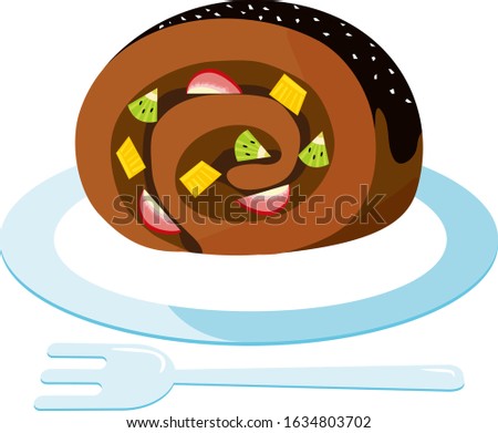 Roll cake vector illustration, cake, sweets