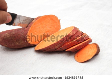 Picture of Sweet potatoes on a colored background