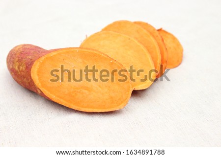 Picture of Sweet potatoes on a colored background