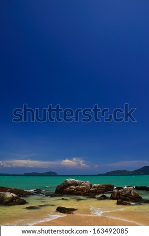 Rocks sea and sky blue