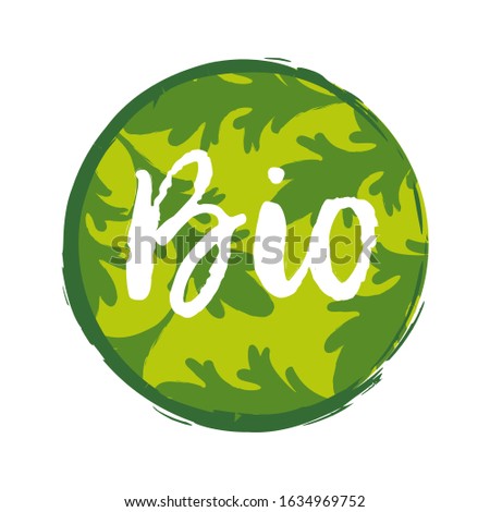 Bio sticker, vector illustration for graphic and web design