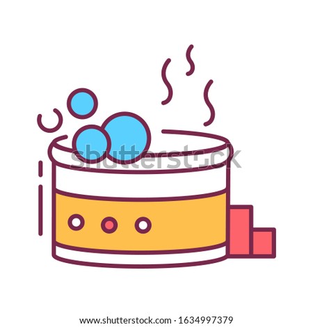 Jacuzzi color line icon. A hot tub or whirlpool bath with underwater jets that massage the body. Pictogram for web page, mobile app, promo. UI UX GUI design element. Editable stroke.