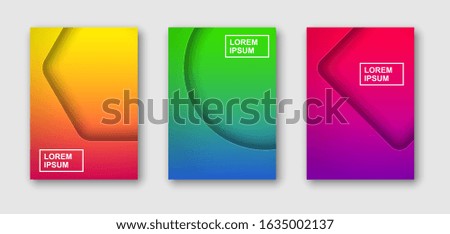 Creative minimal geometric vector illustration, backgrounds set for business brochure cover, list, page, book, card, banner, sheet, a4, annual album, art template design.