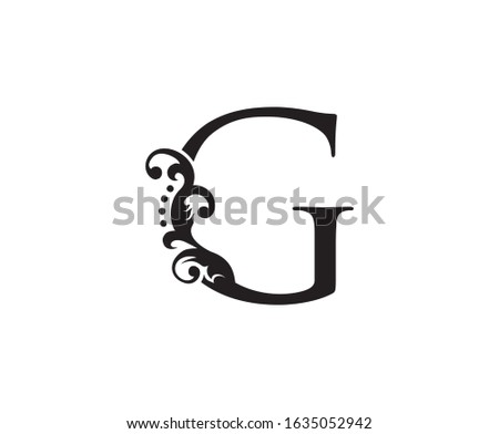 Vintage G Letter Swirl Logo. Black G With Classy Leaves Shape design perfect for fashion, Jewelry, Beauty Salon, Cosmetics, Spa, Hotel and Restaurant Logo. 