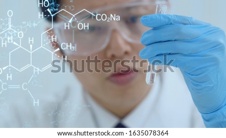 Chemical experiment concept. pharmacy. Scientist. Laboratory. Royalty-Free Stock Photo #1635078364