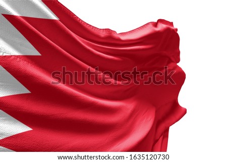 Bahrain flag of silk with copy space for your text or images and white background
