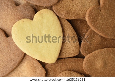 one  heart cookies background and texture.