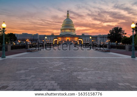 The US Capitol Building in Washington DC at sunset	