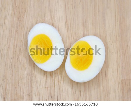 Boiled eggs on the wood floor