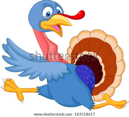 Cartoon turkey running 