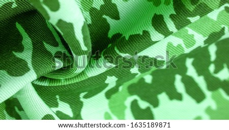 Background design texture, green silk fabric, abstraction, copyright print, military camouflage fleece fabric, your designs will allow you to be military,