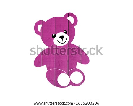 A children's bear in rustic wood texture
