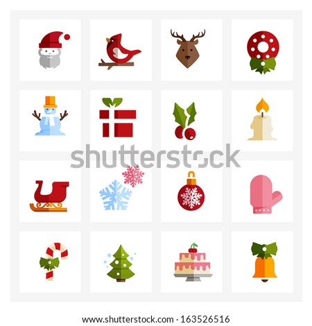 Christmas Icons - holiday vector icon on white background 