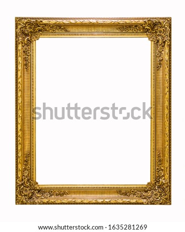 Golden Louis wooden frame on a white background