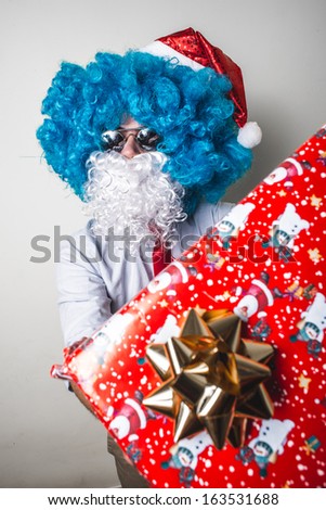 funny santa claus babbo natale on white background