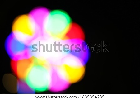 Colorful bokeh of Temple fair in Thailand. Blurred picture