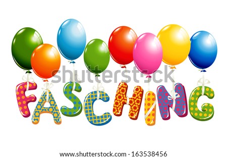 Colorful Carnival German Text with balloons