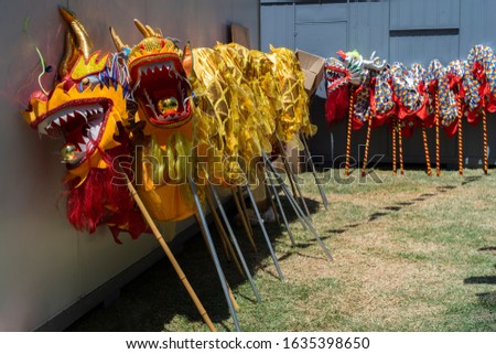 A chinese dragon's costumes. It's a chinese icon