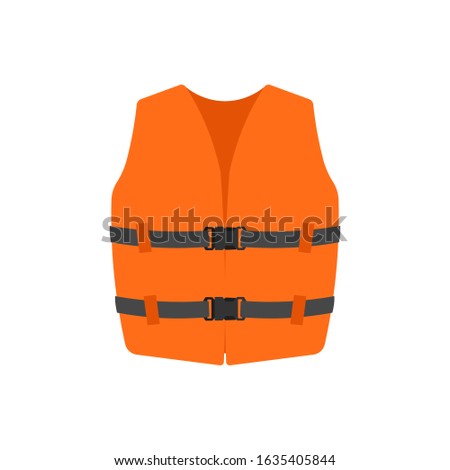 Life jacket icon. Flat illustration of life jacket vector icon.