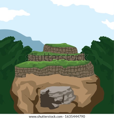 Famous place in colombia. Lost city in Santa Marta - Vector