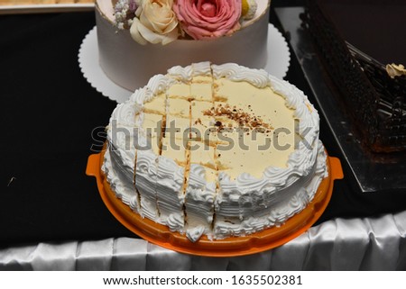 Wedding Cake Figure  Chocolate Glaze Dessert Whipped cream