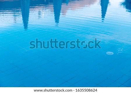 Swimming pool. Water and bottom of the pool close-up.