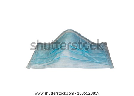 Hygienic mask with clipping mask isolated on white background.Hygienic Mask For Protection Nose And Mouth On White Background.Clipping path.