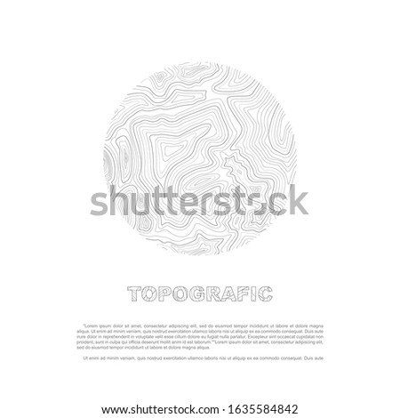 Abstract topographic map in a circle form. Topographic map lines, vector abstract